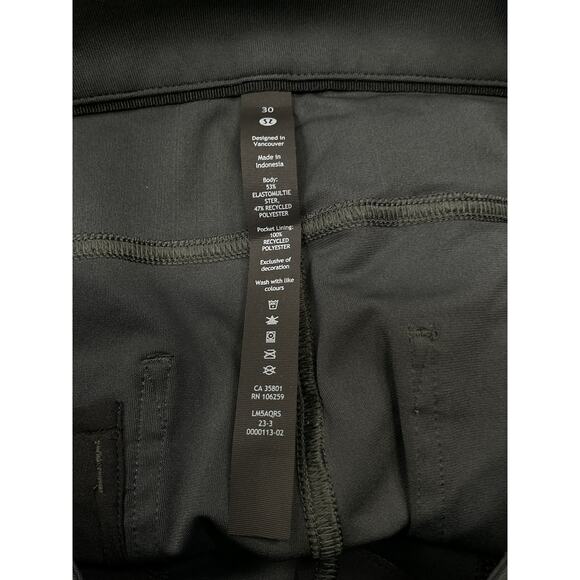 Lululemon 'Abc' Black Elastomultiester Slim-Fit 5 Pocket Pant Size 30 - Picture 4 of 5
